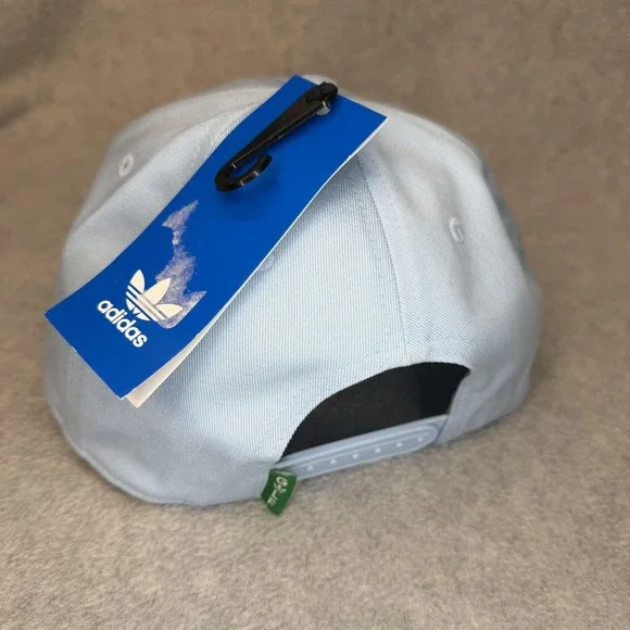 Adidas Hat Cap Snap Back Mens One Size Blue OG Patch 5 Panel Twill Trefoil Logo - Picture 4 of 9